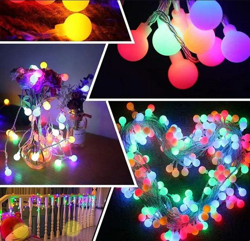 LED Frosted Small Ball Light String Outdoor Camping Tent Canopy Decoration Atmosphere String Light Birthday Wedding Decor