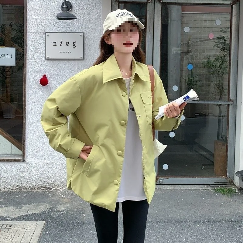 패션 경량 화이트 덕 다운 셔츠 남녀 공용 짧은 캐주얼 턴다운 칼라 겨울 재킷 커플 아우터웨어 JK-181