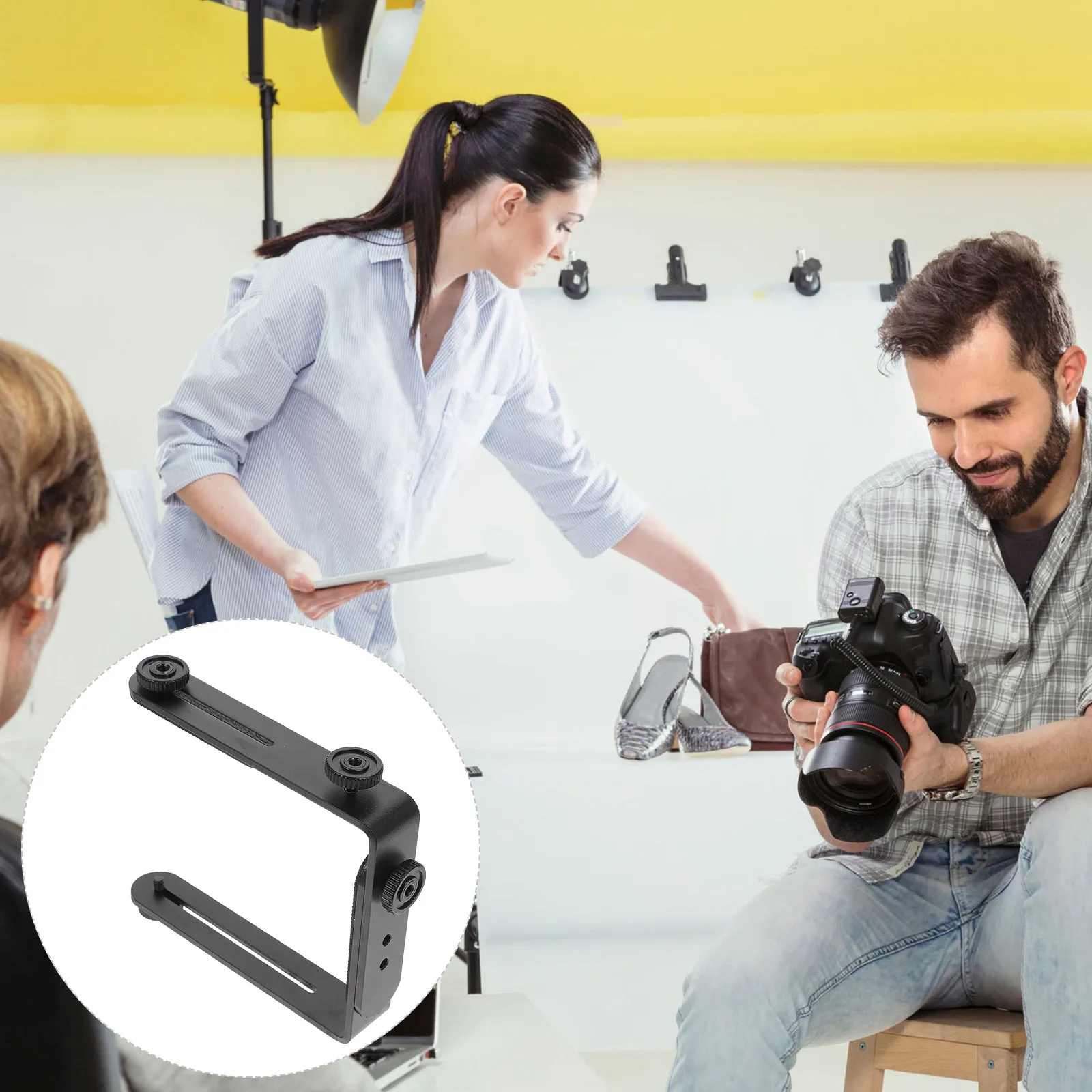 

Metal Bracket 4 Screw Flash Light Holder Detachable Adjustable Bracket for Dslr Camcorder Photography