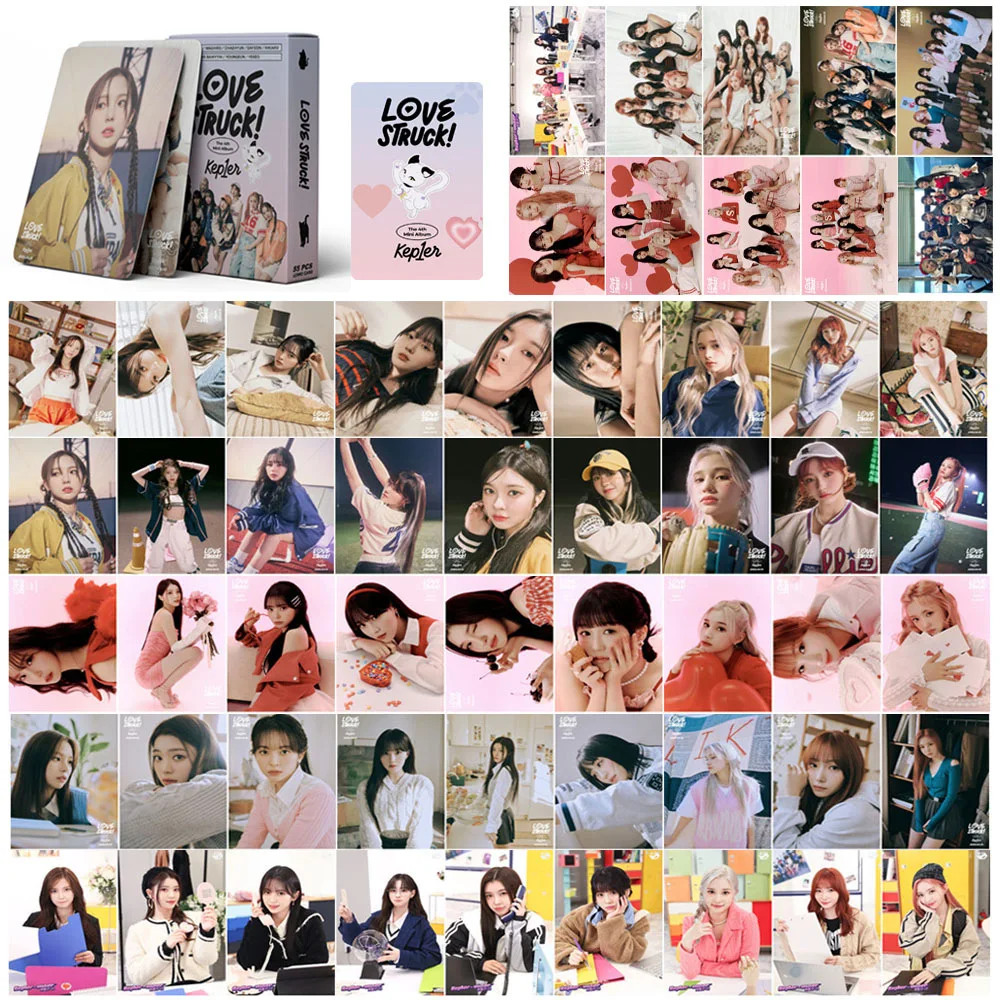 55Pcs/Set Kpop Idol Kep1er New Album LOVE STRUCK Lomo Cards HD Printd Photocards High Quality Chaehyun Dayeon Xiaoting Fans Gift