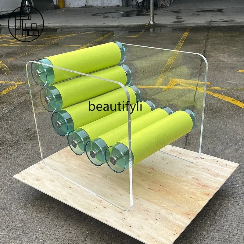 2936 Transparent acrylic, fashionable sofa, coffee bar chair, light luxury makeup, casual back chair