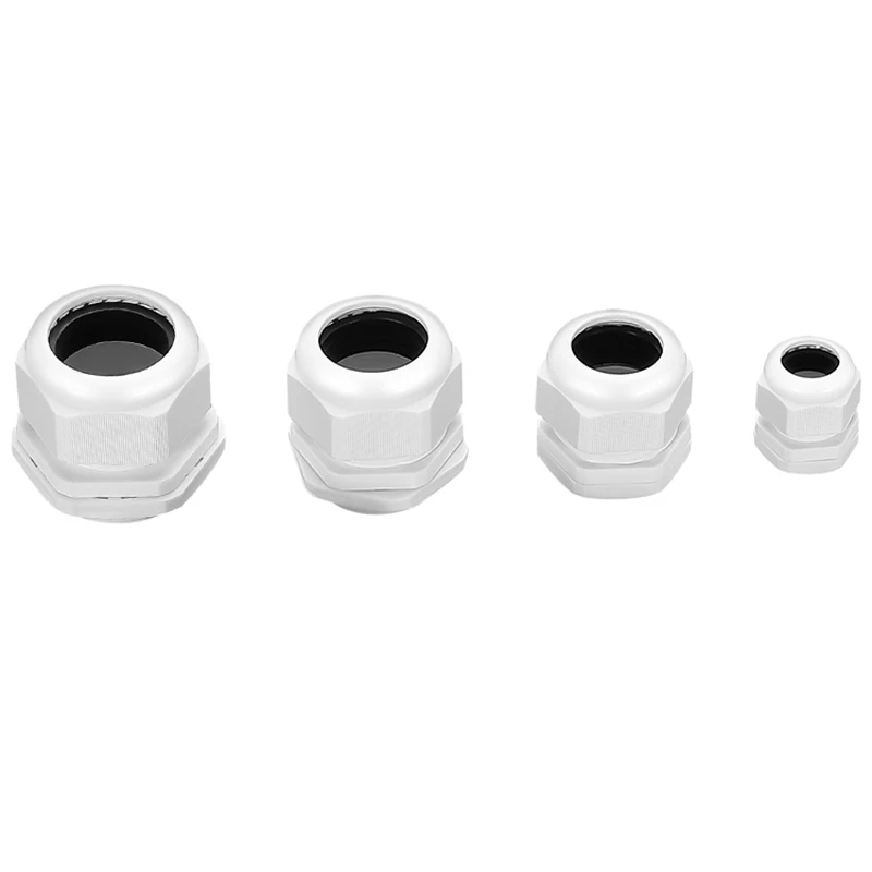 

50Pcs Nylon cable waterproof white Fitting plastic wire sealed fixed Fitting PG7 PG9 PG11 PG13.5 PG16 PG19 PG21 PG25 PG29