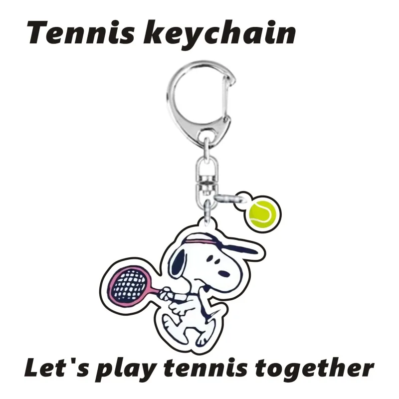 Cross-Border Hot Cute Puppy Hit Tennis Key Chain Pendant Sporting Goods Gift Advertising Campaign Commemorative