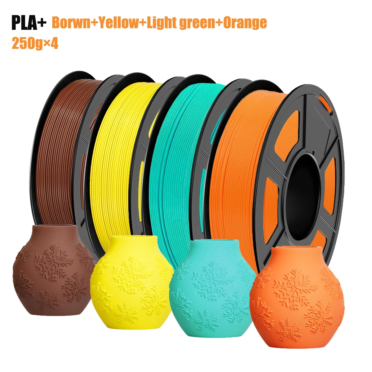 

PLA+ 3D Printer Filament, 3D Printing PLA Filament 1.75mm Dimensional Accuracy +/- 0.02mm, 250G Spool Reusable (0.55 lbs)