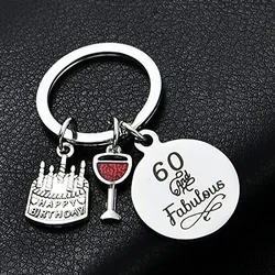 60th Birthday Keychain Gifts For Women Men Her Him Best Birthday Gifts Ideas Happy Birthday Keychain Gift