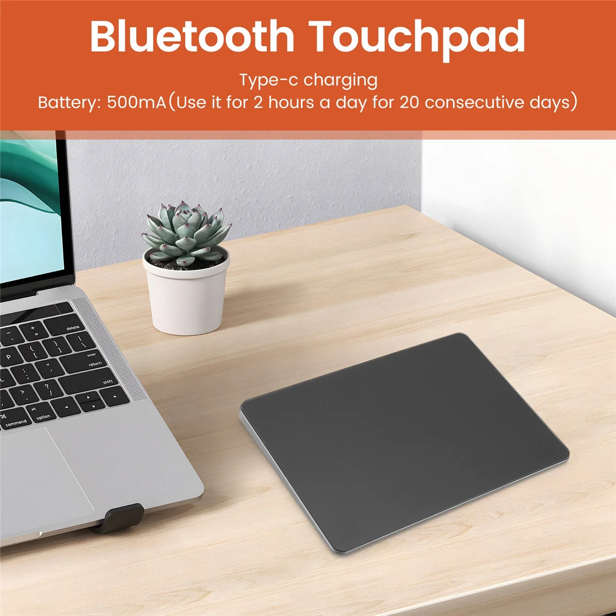 

ZIZI Bluetooth Touchpad Multi-Function Gestures Trackpad Rechargeable Wireless Touchpad for Laptop IOS Black