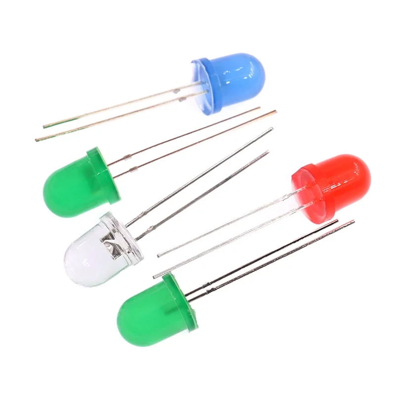 مصباح إلكتروني متعدد الأغراض ، صمام ثنائي انبعاث للضوء ، أبيض ، أحمر ، أصفر ، أخضر ، أزرق ، F8 ، 8 مللي متر ، 20 قطعة