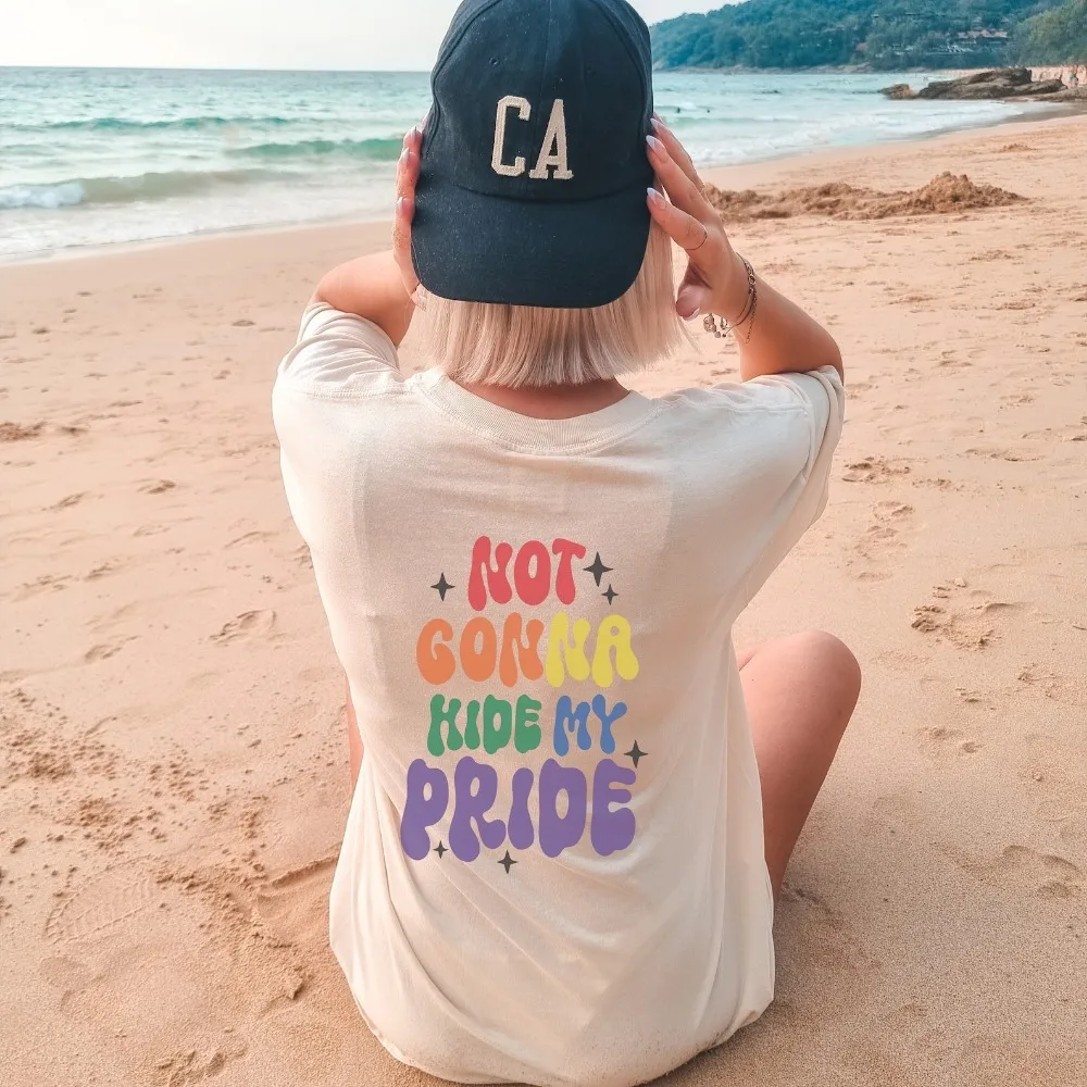 Pride Shirt Back LGTBQ Tops Unisex Lesbian Gay Trans Tops Equality Queer Party Retro Bisexual Gay Casual T Shirt Y2k Top