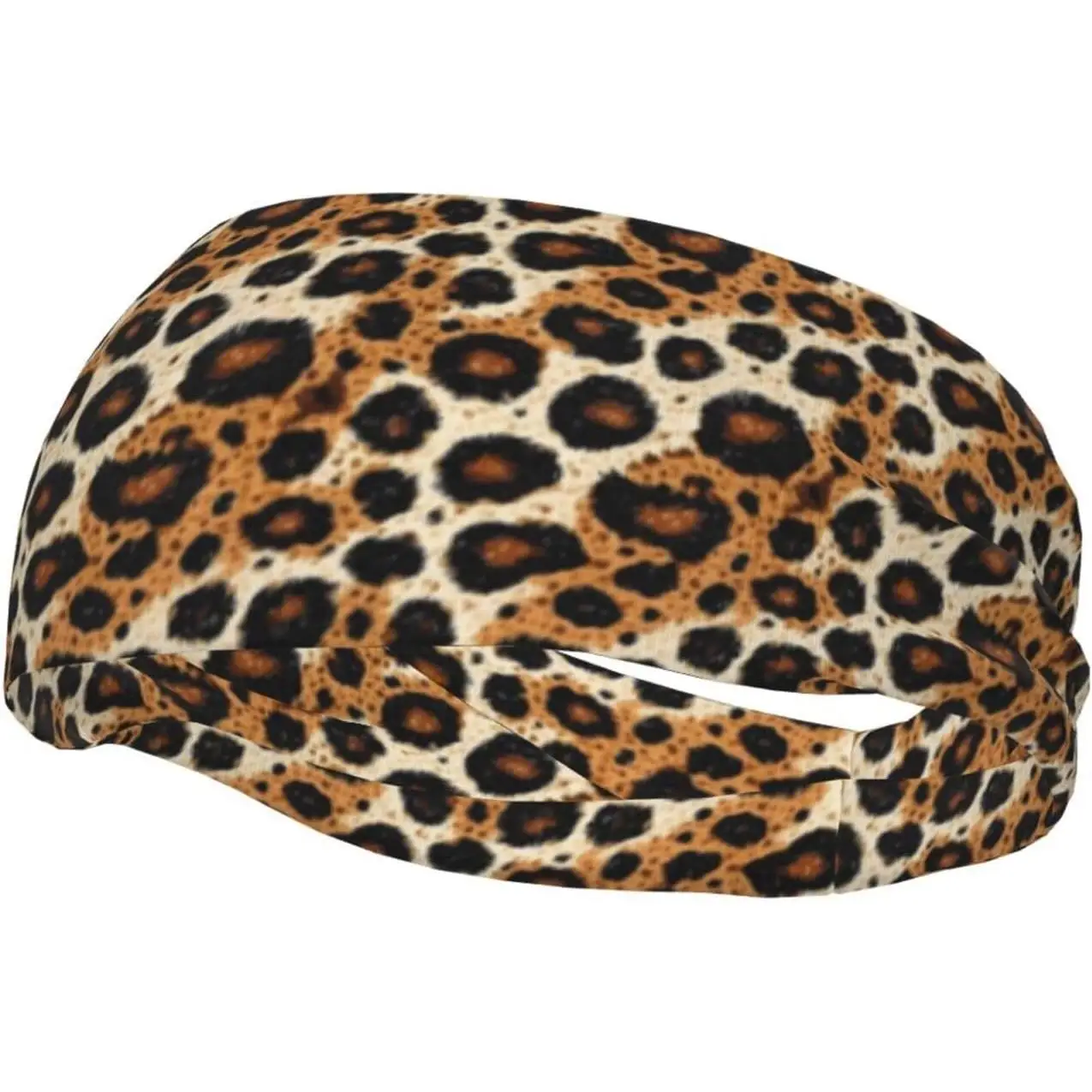 

Vintage Leopard Print Headband Sweat Absorbent Elastic Non-slip Sports Hairband for Yoga Running Daily Wear Fashion Unisex