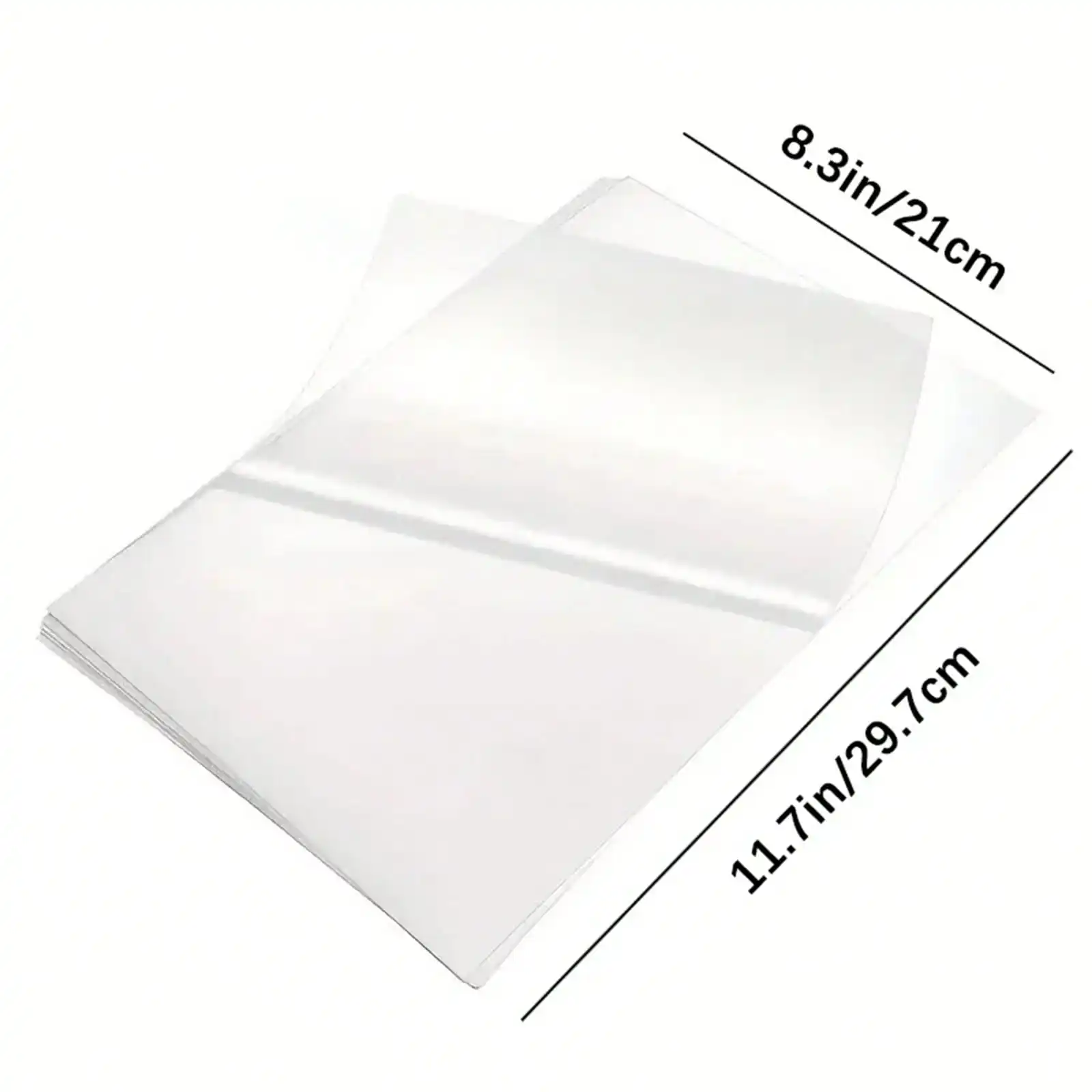20 Sheets A4 Matte Clear Self-Adhesive Laminating Film Durable Waterproof Protection for Documents&Photos No Laminating Machine