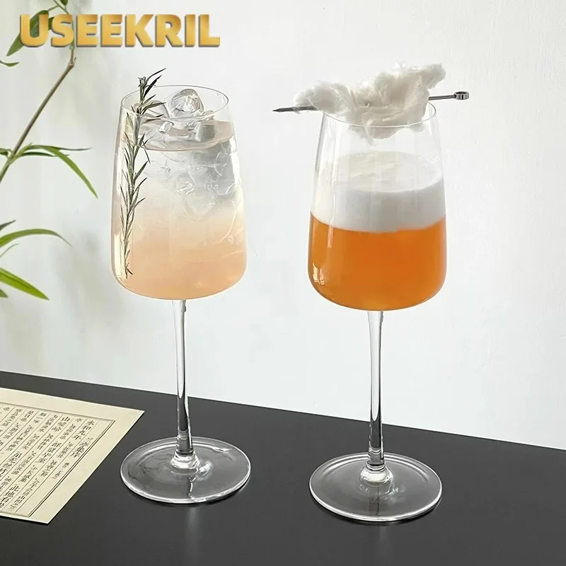 Creative High-foot Cocktail Glasses Cups Japanese Style Ultra-thin Glass Gup Transparent Champagne Glasses Cups Party Bar Tools