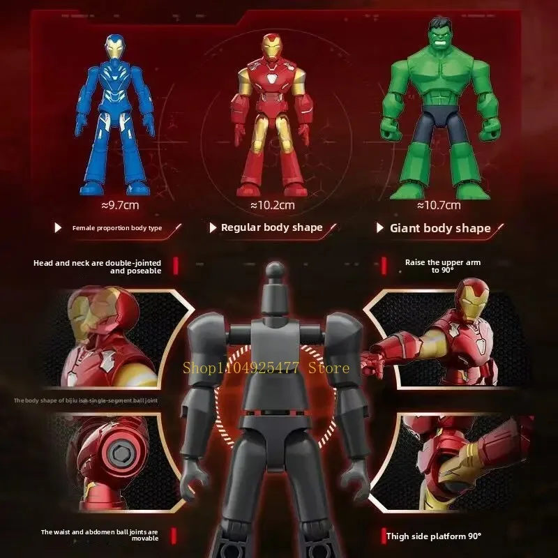 BLOKEES Marvel Heroes Man Star Edition 1st Generation Iron Man Captain America Assembled Small Particles Model Desktop Toy Gift