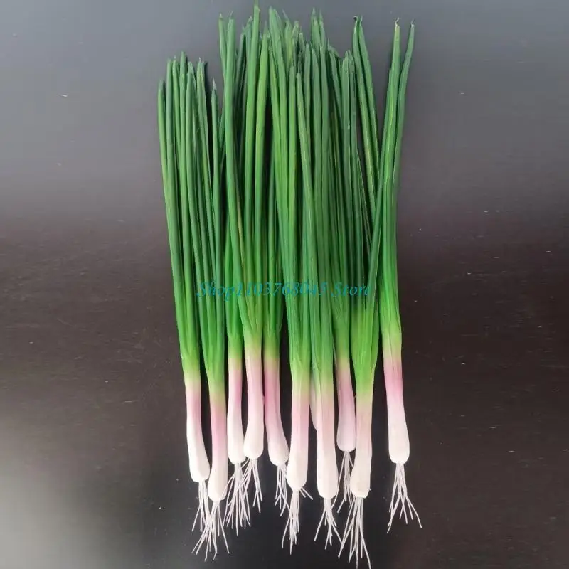 R53F 3Pieces Simulation Scallions Artificial Green Onions for Decoration and Display