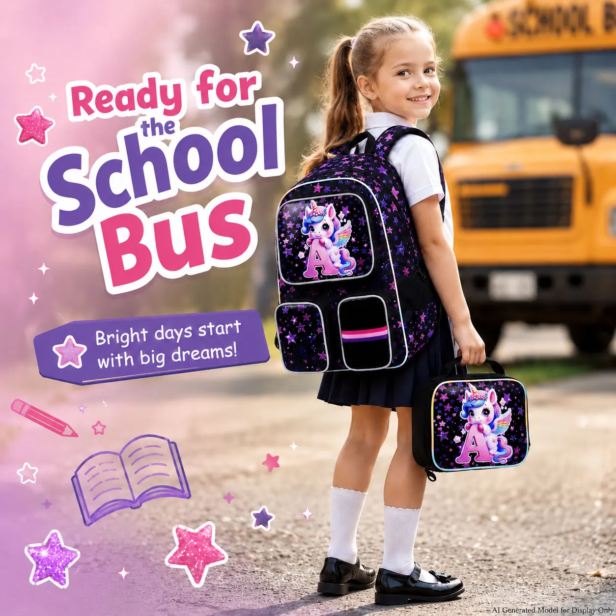 3pcs-16in-girls-backpack-set-uv-print-star-letter-a-unicorn-school-bookbag-with-handbag-pencil-case