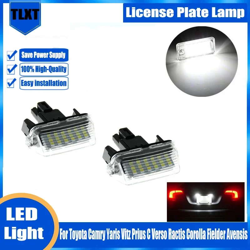 Auto LED License Plate Light For Toyota Camry Yaris Vitz Prius C Verso Ractis Corolla Fielder Avensis SAI TNoah Voxy Esquire