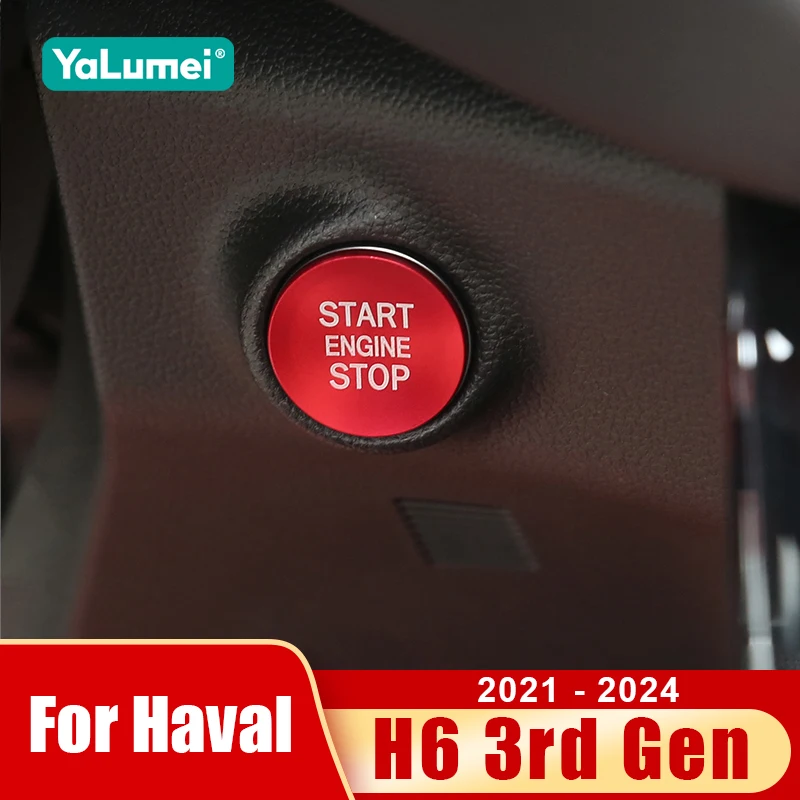 Für Haval H6 3. Generation 2021 2022 2023 2024 GT Auto Start-Stopp-Motor Druckknopf-Abdeckung Aufkleber Zubehör Aluminium