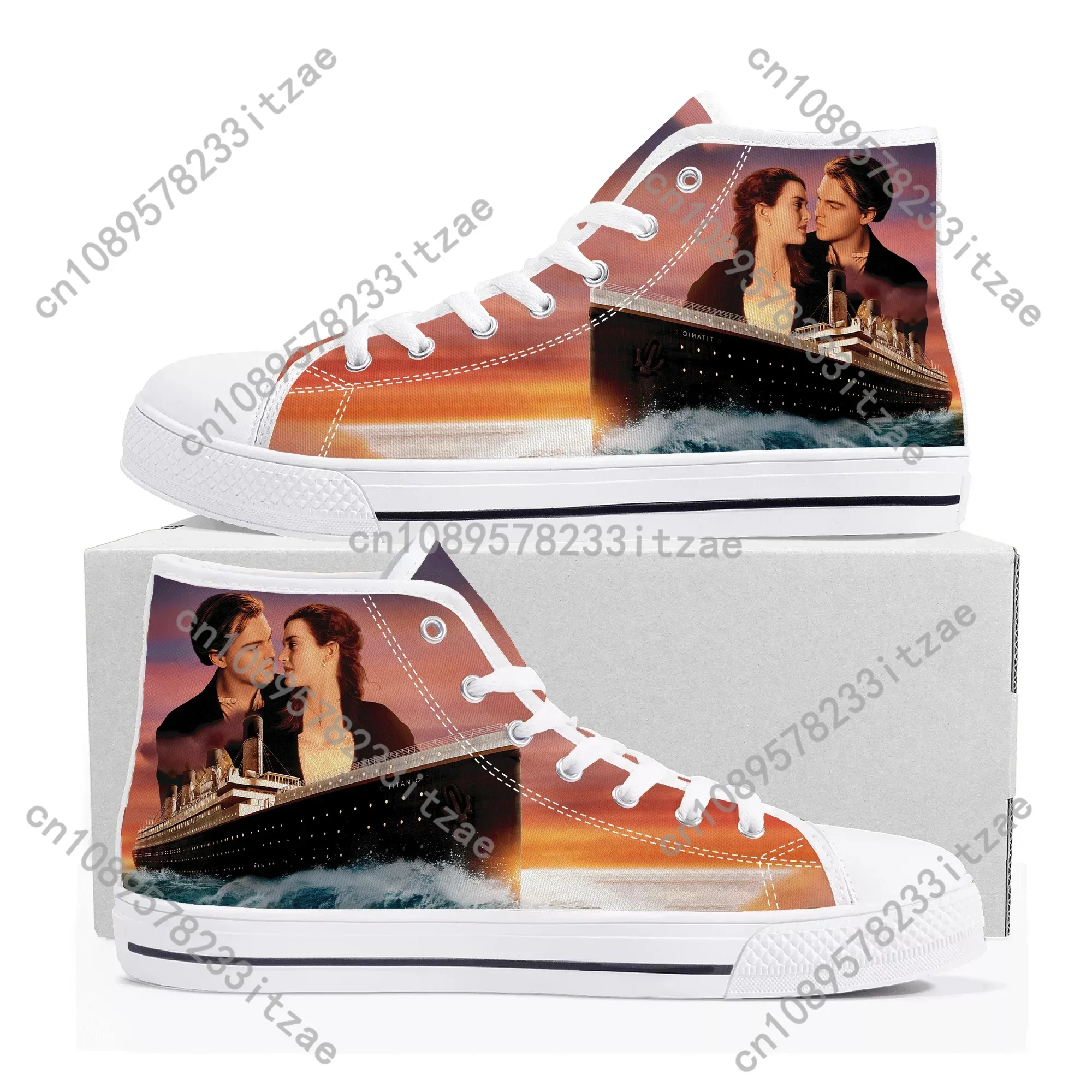 تيتانيك الفيلم الكلاسيكي عالية الجودة أحذية رياضية عالية الجودة رجل إمرأة مراهق قماش حذاء رياضة عادية مخصص الأحذية تخصيص الأحذية #3
