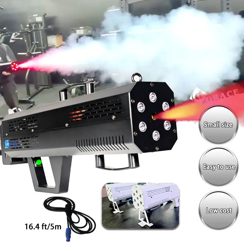 

Smoke Atmosphere Prop Wedding Marriage Party FX RGB LED Carbon Dioxide Gas Column Gun DJ Air Column Handheld Dry Ice Stage CO2