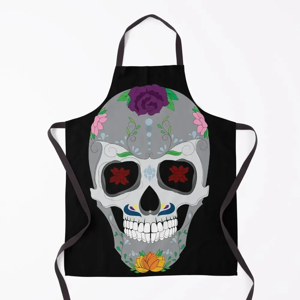 

Sugar Skull Candy Apron useful gadgets for home Kitchens Men Chef Accessory Woman Kitchens Apron