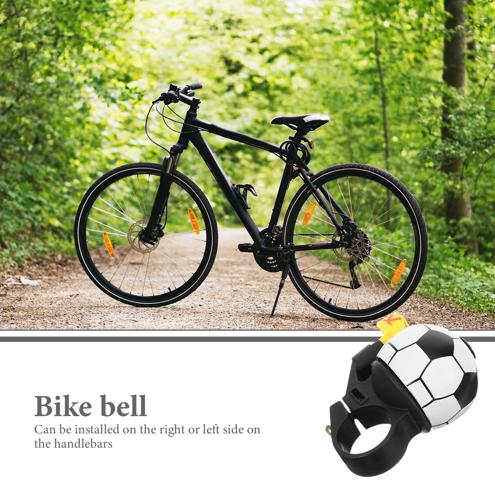 

Bike Bell Cycling Handlebar Football Bells Yellow Shoes Black Ball Colorful Dead Warning Sound Loud Clear Tone Easy