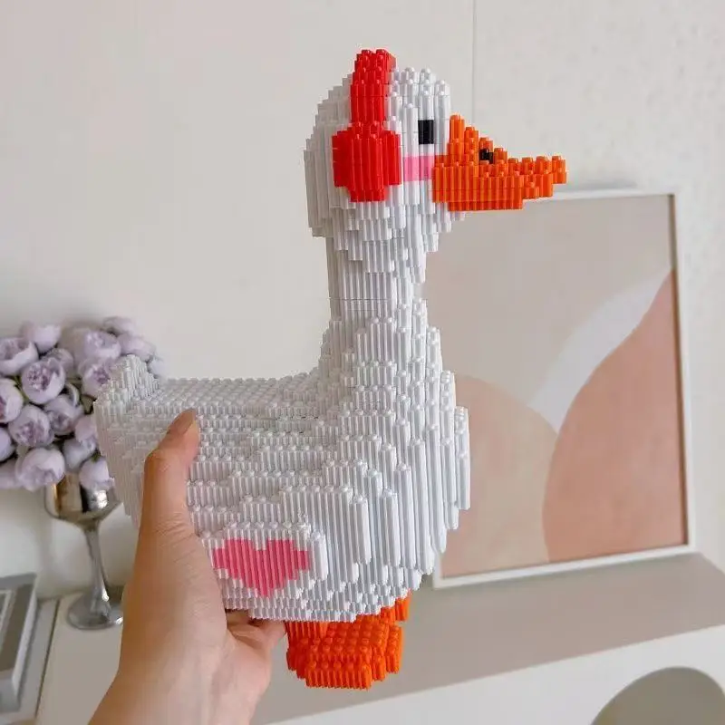 

New 3D Pet Music Duck Micro-diamond Particles Cute Doll Assembled Building Blocks Children's Educational Home Decor Toys