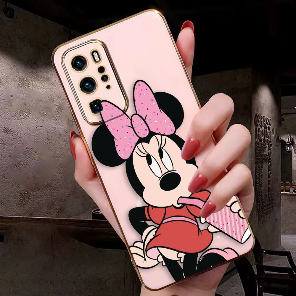 Cover Smooth E-TPU Phone Case Huawei MATE 20 20X 30 40 P20 P30 P40 LITE MAGIC 4 5 PRO Y9 PRIME Case Funda Cute M-Minnie Mouse