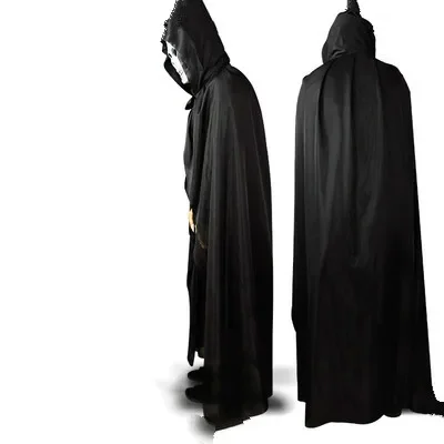 Mantel Met Capuchon Wicca Gewaad Middeleeuwse Hekserij Cape Halloween Kostuums Jurk (Grootte: 165-170 Cm. Kleur: Zwart)