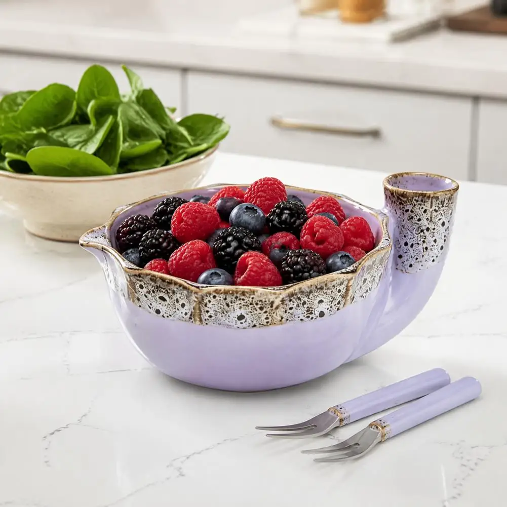 Vintage Style Berry Strainer Ceramic Berry Washing Bowl with Drainage Holes Capacity Fruit Colander Self for Strawberries