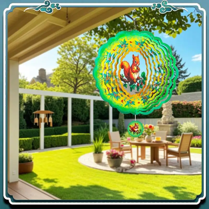 

Premium Stainless Steel Hanging Wind Spinners Yellow And Green Squirrel Wind Spinner Stainless Steel Windspinners