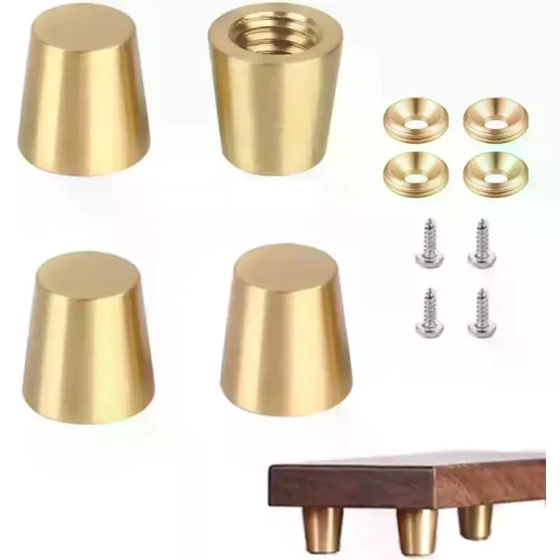 4Pcs Brass Wooden Board Feet Chopping Board Stabilisers Non Slip Jewelry Box Board Display Tray Riser Feet