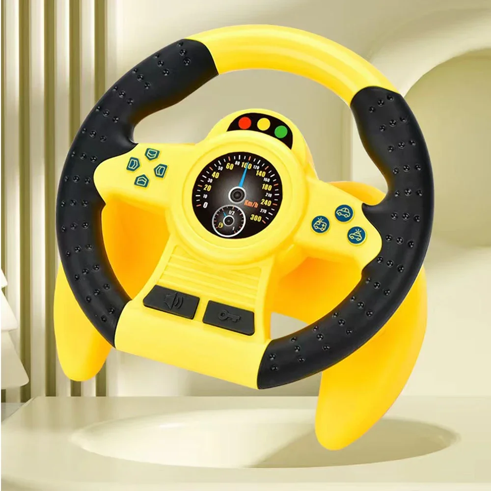 Simulation Lenkrad Spielzeug Montessori eletric mit leichtem Sound Baby Kinder musikalische pädagogische Copilot Kinderwagen Lenk spielzeug
