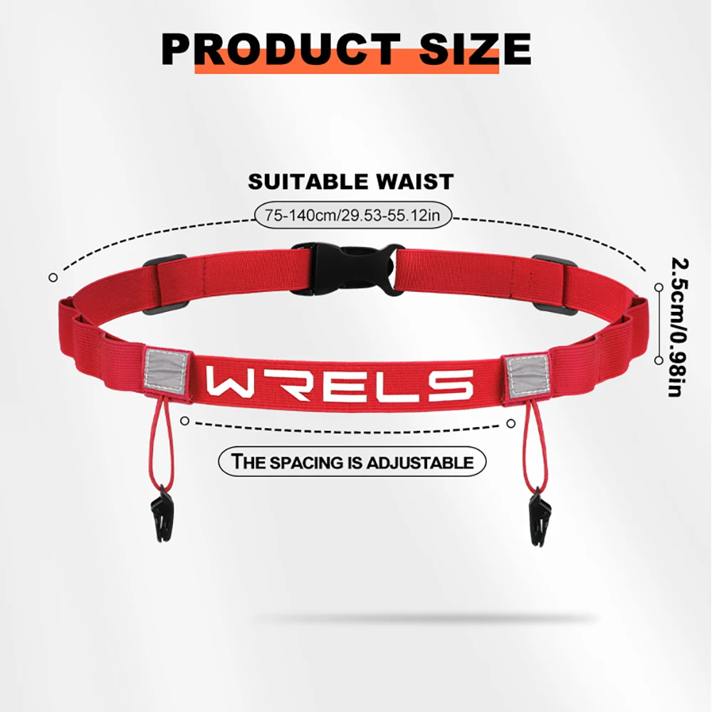 WRELS Marathon Race Number Belt Adjustable Durable Triathlon Running Bib Holder Belt Lightweight Outdoor Sports Race Belt