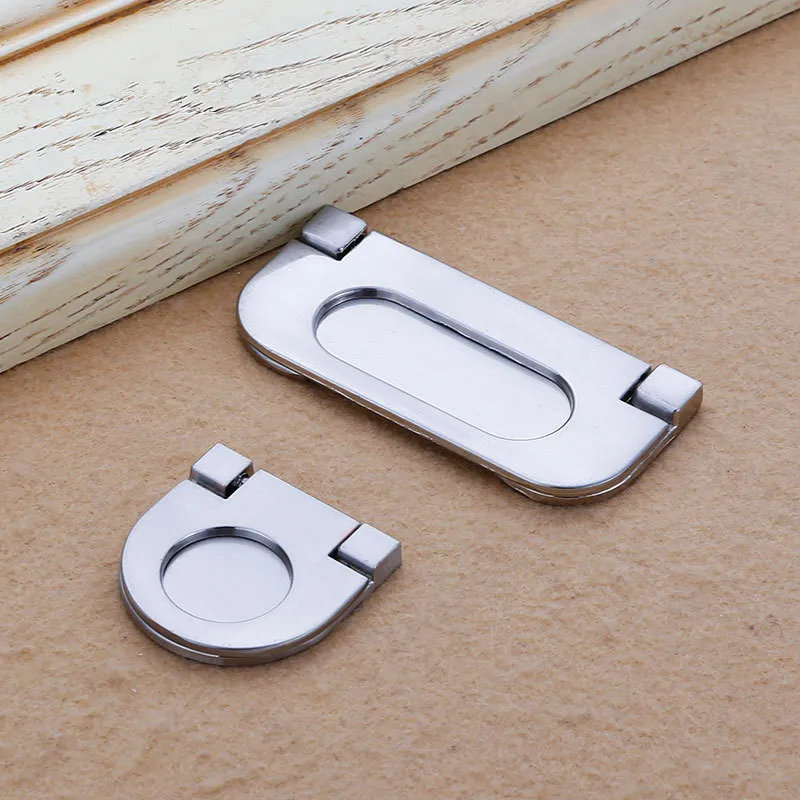 KK&FING Zinc Alloy Hidden Cabinet Door Handles Recessed Pulls Bedroom Wardrobe Door Tatami Knobs Furniture Handle Hardware