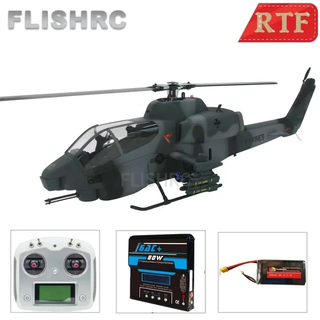 FLISHRC Roban 500 AH-1 Cobra 500 Size Scale Helicopter GPS with H1 Flight  Control RTF