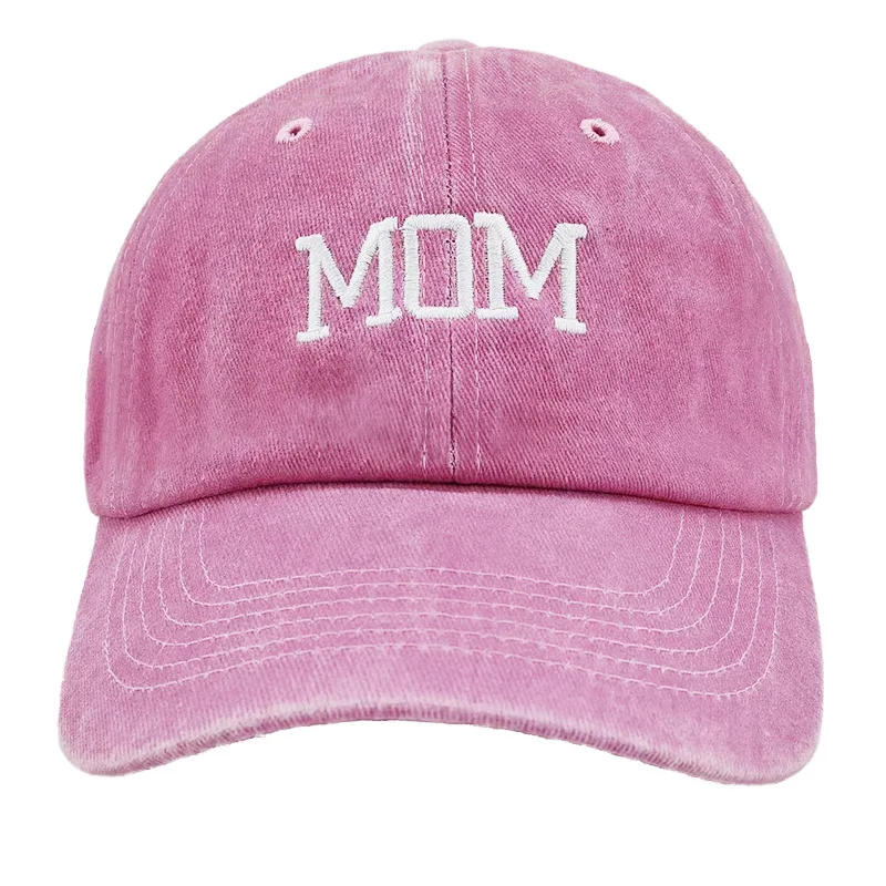 Washed Cotton DAD MOM Embroidered Baseball Cap Vintage Peaked Cap Fashion Couple Hip Hop Hat dla mężczyzn i kobiet