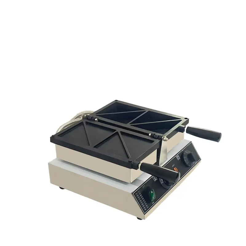 Commercial Electric Triangle Cake Maker 4 Hole Non Stick Pan Rice Cake Sandwich Maker with Temperature Control for Breakfast