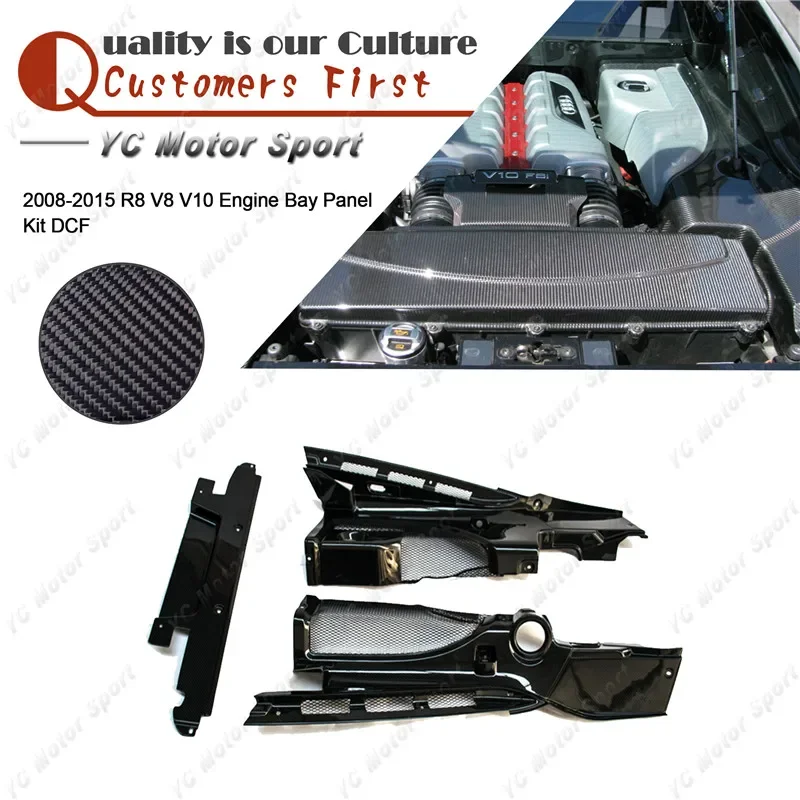 

Аксессуары для автомобилей: комплект панелей для моторного отсека из сухого углеродного волокна, подходит для R8 V8 V10 2008-2015 годов выпуска