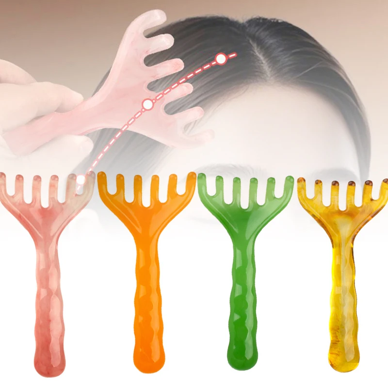 

1PC Head Massager Resin Deer Antlers Scalp Massage Gua Sha Head Relax Relief Stress Improve Sleep Scalp Scraping Massager