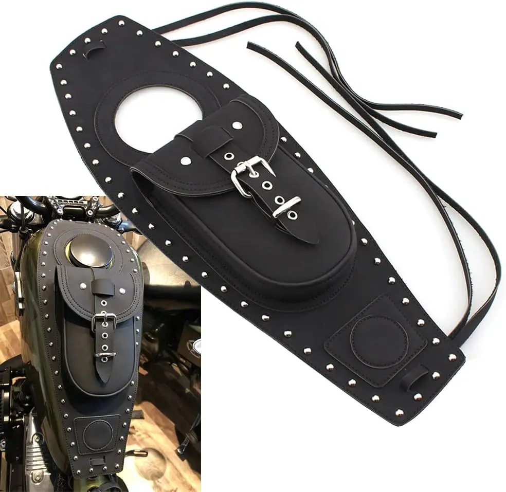 

Motorcycle Fuel Gas Tank Bag Motor Tank Pad Panel Artificial Leather Dash Console Center Pouch Compatible For 883 XL1200