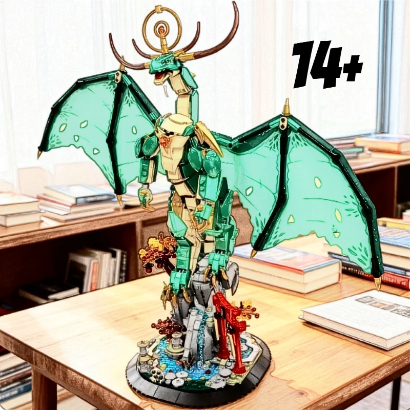 

Новинка 2026 года, 1650 шт., строительные блоки, сборная модель игрушки, дракон-хранитель для взрослых и детей, подарок на Рождество и день рождения