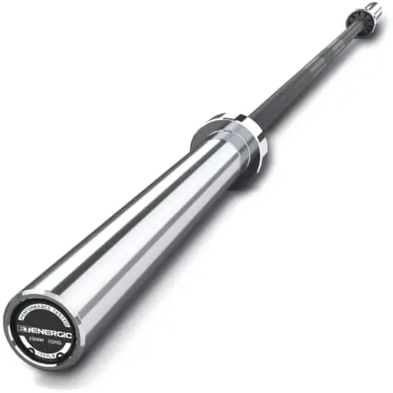 7ft Powerlifting Barbell 44lb Bar 1500-lbs Capacity Available with Hard Chrome Sleeves for Deadlift, Squat and Bench