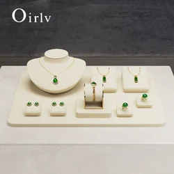 Oirlv Velvet Jewelry Organizer Stand Ring Pendant Bracelet Holder Necklace Mannequin Jewelry Display Rack Watch Storage Stand
