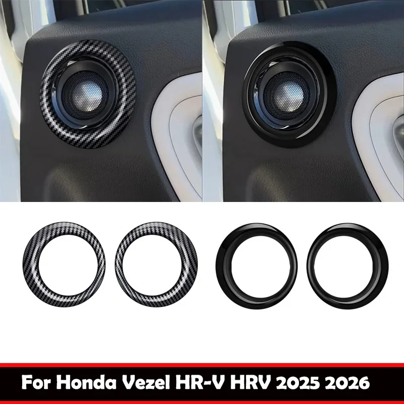 For Honda Vezel H-RV HRV 2025 2026 ABS black Interior Door Audio Speaker Loudspeaker Trim Rear Door upper Horn Cover Accessories