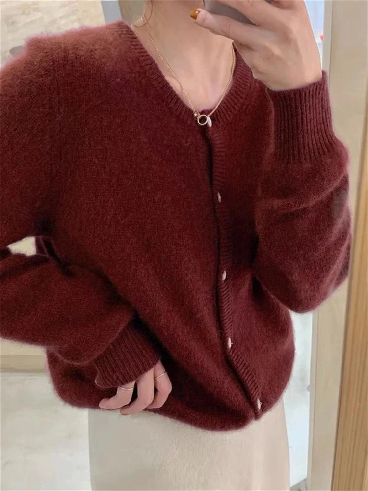 Winter Women Sweater Knitted Cardigan Oversize Girls Sweater Woman Cashmere Pullover Tops Long Sleeve Maxi Vintage Y2k Thick