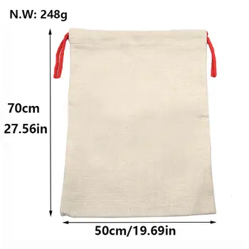 Prázdný sublimační vánoční sáček s oboustranným potiskem a stahovací šňůrkou, dárková taška pro sublimační inkoustový tisk, DIY 10 nejlepší prodej velkoobchodní sublimační polotovary - №10