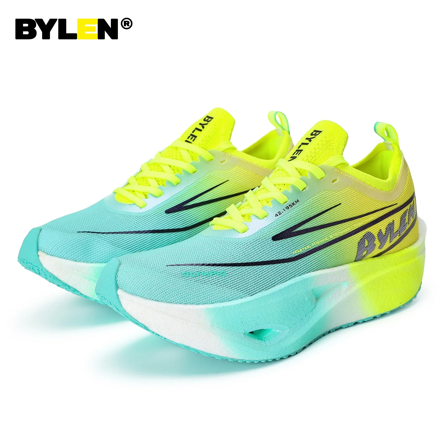 BYLEN Carbon Plate Marathon Running Shoes Men Lightweight Breathable Equipped with Superior Shock Absorption Technology