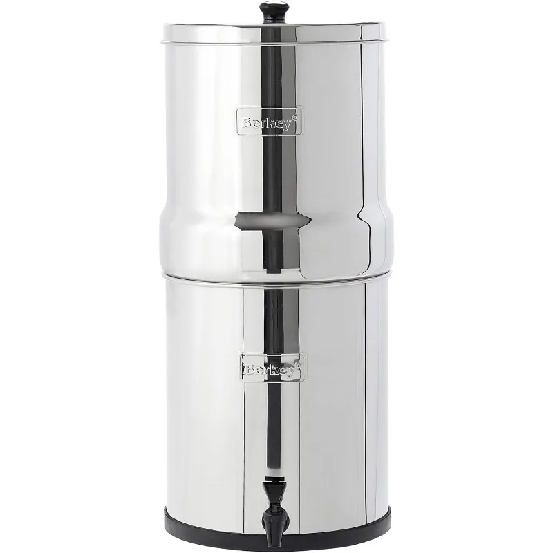 

Система фильтра для воды на столешнице из нержавеющей стали Big Berkey Gravity-Fed, 2,25 галлона, 2 настоящих черных элемента Berkey BB9-2 фильтра