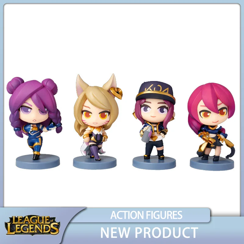 

LOL League of Legends KDA Ahri Akali Evelynn Kaisa Action Figure Mini Model Game Anime Figures Doll Kids Toy Gift Genuine