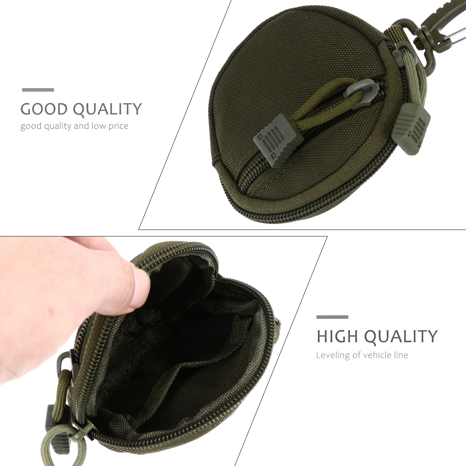 

1pc Waterproof Pouch Key Coin Storage Bag For Men Outdoor Round Waist Pack Holder Scratch Resistant Interior
