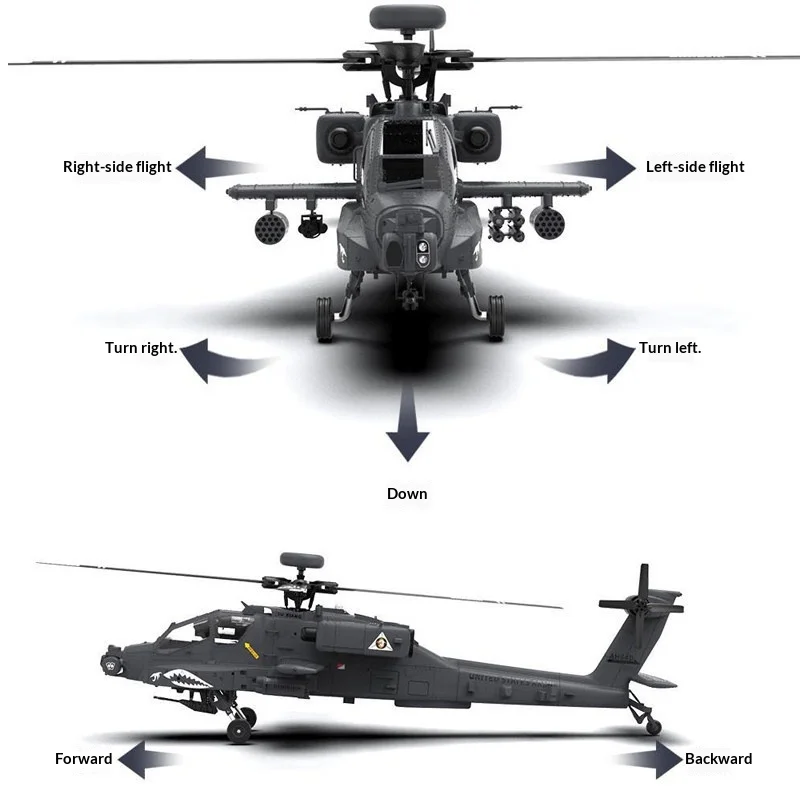 Rhsky F11S Apache Rc Helicopter Gps 3D Inverted Flight Simulated Drone Professional Hobby Aircraft Model